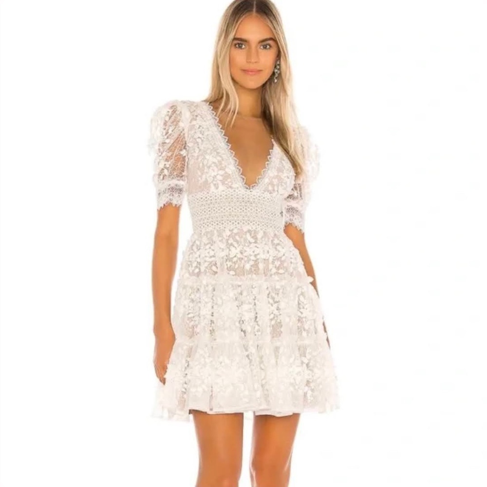 Bronx and Banco White Lace Mini Dress